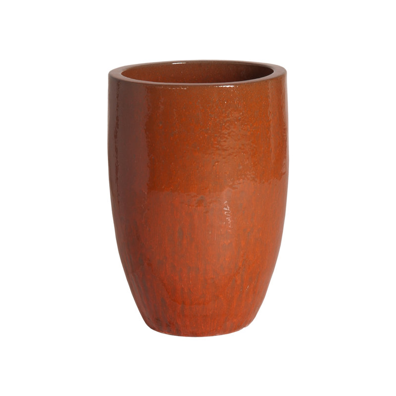 Handmade Ceramic Planter, Paprika, 41 26" H x 18" W x 18" D