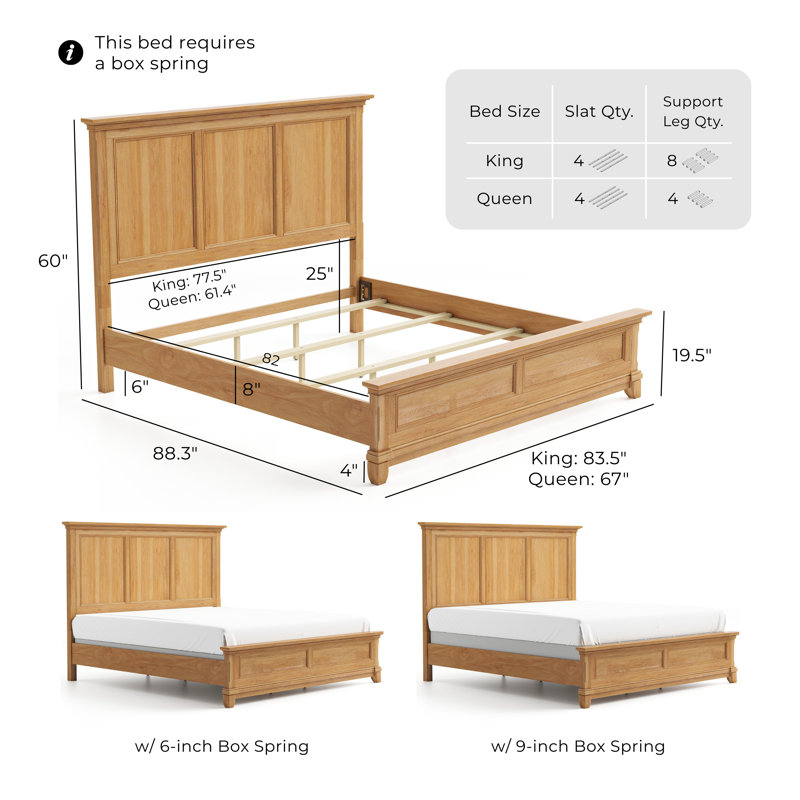  Tynemouth 2-Piece Bedroom Set with Nightstand, King, 3 Pcs: Bed, 2 Nightstands