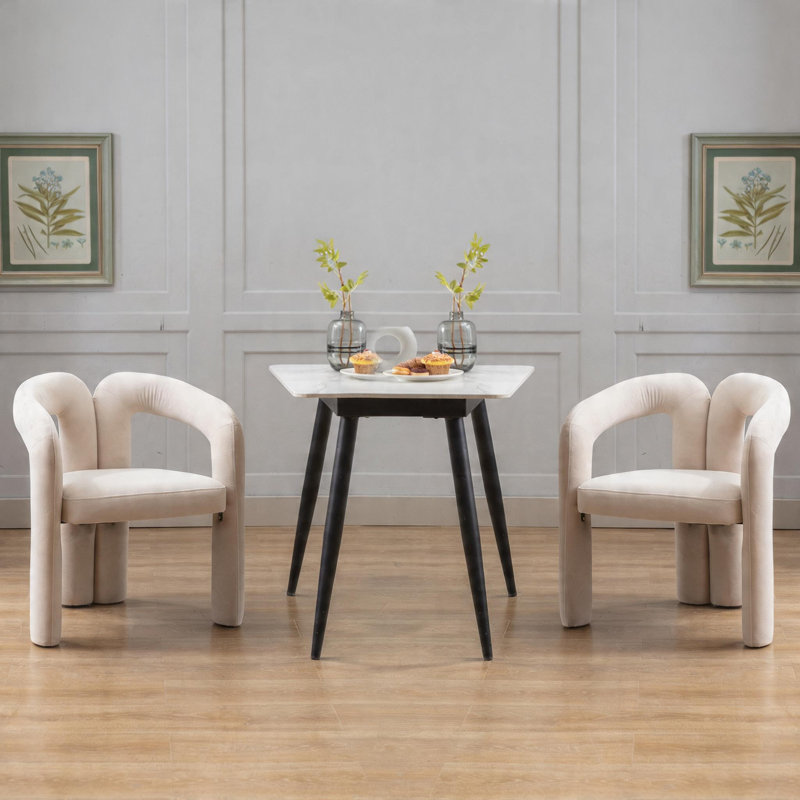 Ensemble de 2 chaises d'appoint Sailvan Barrel, Beige