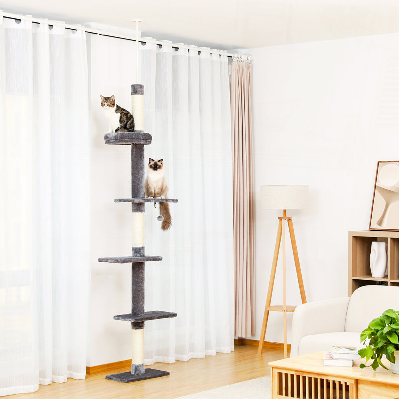 Tour pour chat interactive à 5 niveaux, Gris