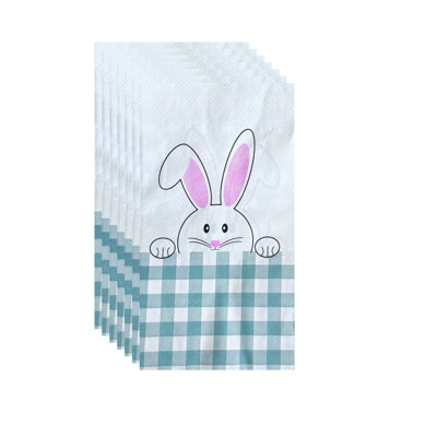 16 serviettes en papier colorées sur le thème des lapins, convenant aux fêtes d'anniversaire et aux célébrations de Pâques, idéales pour les décorations de table de Pâques
