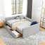 Queen Size Daybed with Two Drawers Trundle Upholstered Sofa Bed