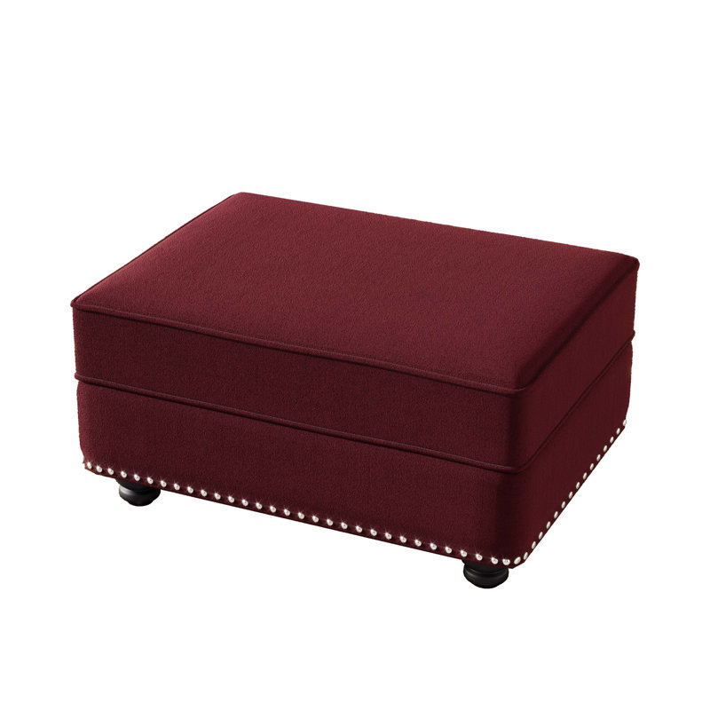 Velvet Ottoman To Combine With Single Seater Sofa, 2 Seater Sofa And 3 Seater Sofa, Suitable For Living Rooms, Apartments, Offices,Burgundy