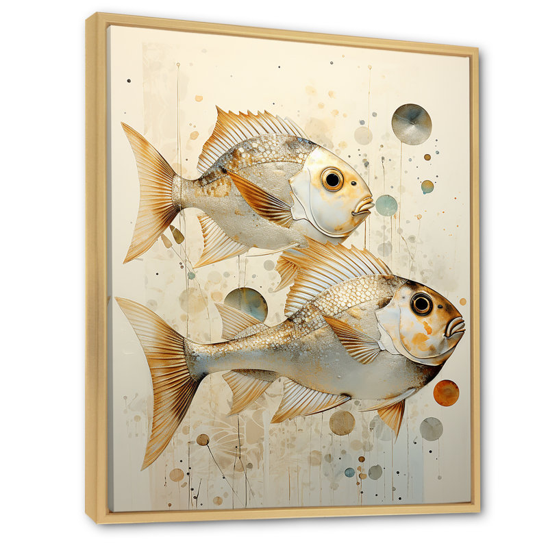 " Fish Harmony ", Natural Floater Framed, 44" H x 34" W x 1.5" D
