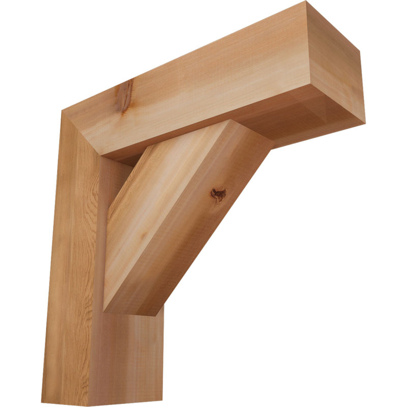 Traditional Block Bracket w/ Offset Brace, 24 x 24, 7 1/2"W Western Red Cedar (Smooth)