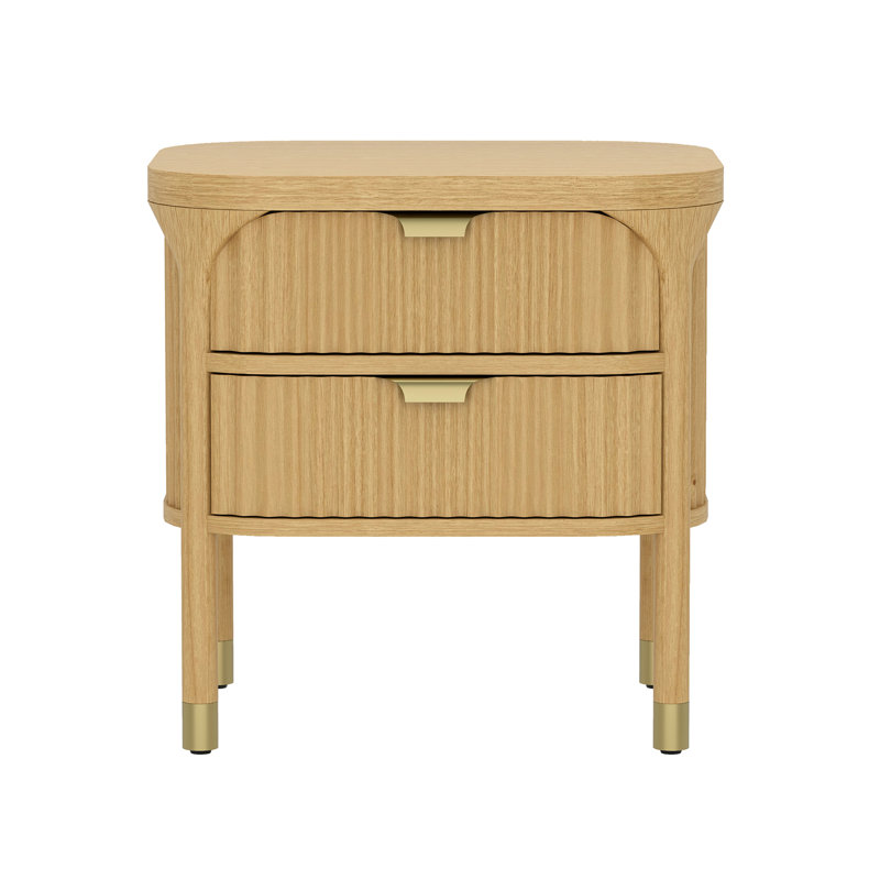 Table de chevet 2 tiroirs Parkwood, Naturel
