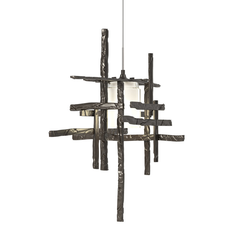 Tura 1 - Light Single Mini Pendant, Seeded Clear, Vintage Platinum