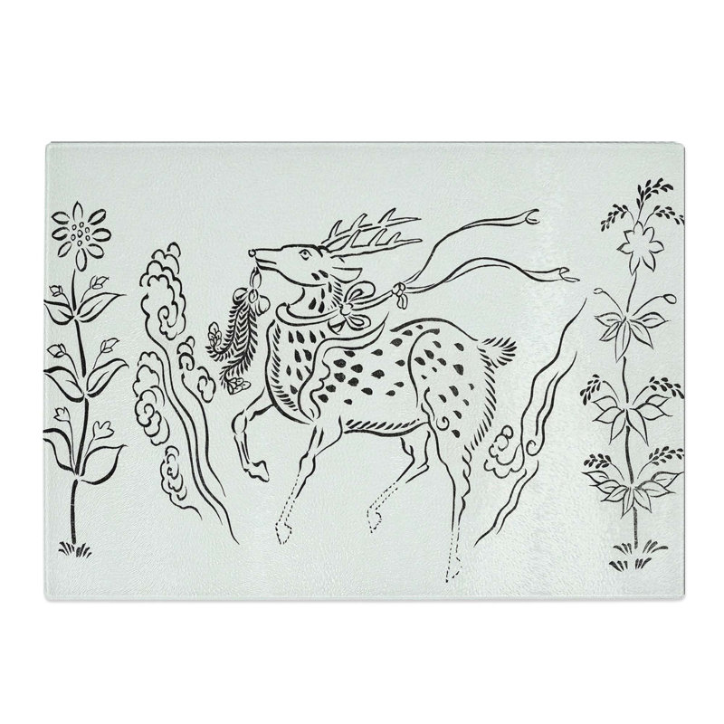 Tempered Glass Stag Deer by Taguchi Tomoki Chopping Board, 28.5 cm W x 20 cm L