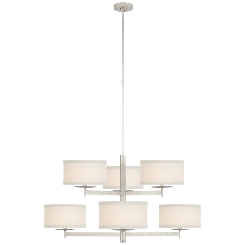 kate spade new york Walker Medium Two Tier Chandelier, White, Burnished Silver Leaf