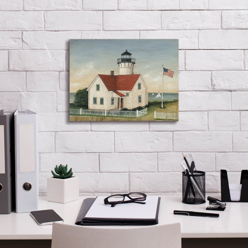August Grove 'Lighthouse Keepers Home' by David Carter Brown Canvas Wall Art, 12" H x 16" W x 0.75" D