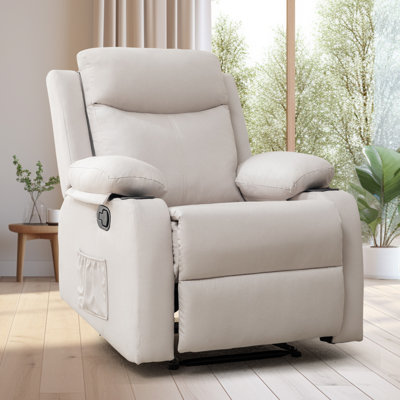 Fauteuil inclinable KORSER, fauteuils inclinables à bascule pour le salon, petits fauteuils inclinables pour les petits espaces, fauteuils inclinables manuels en tissu avec poches latérales