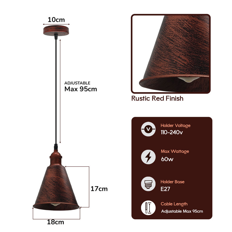 Goku 1 - Light Rustic Red Single Pendant