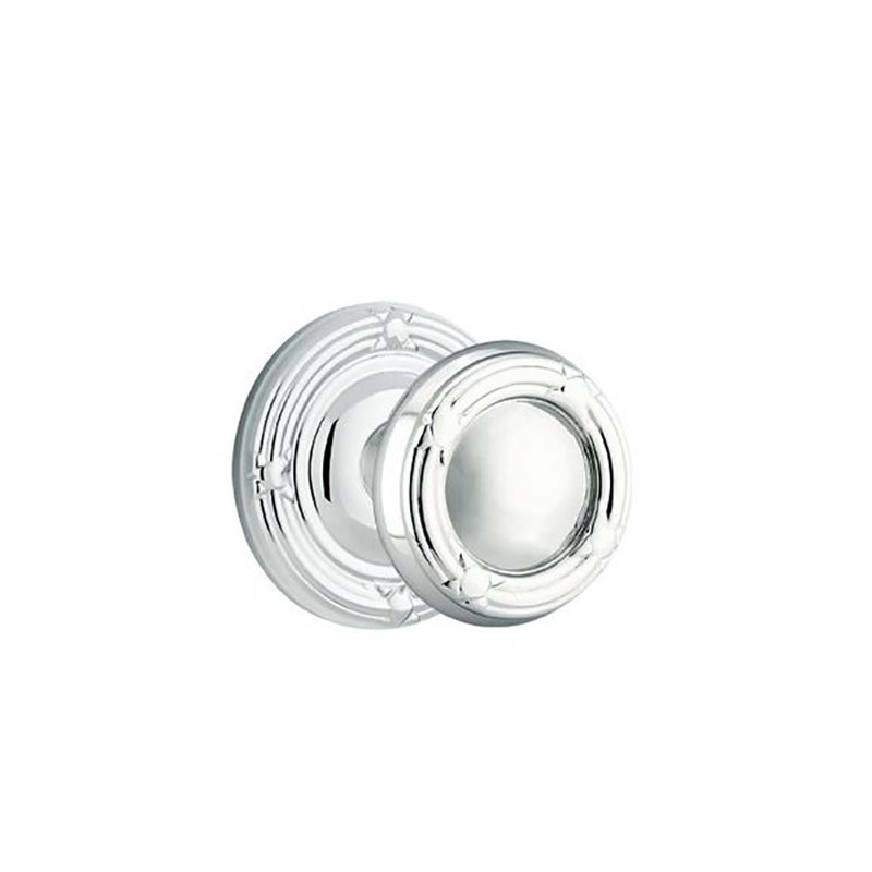 Ensemble de faux boutons Emtek avec ruban et roseau et bouton ruban et roseau, Chrome brillant