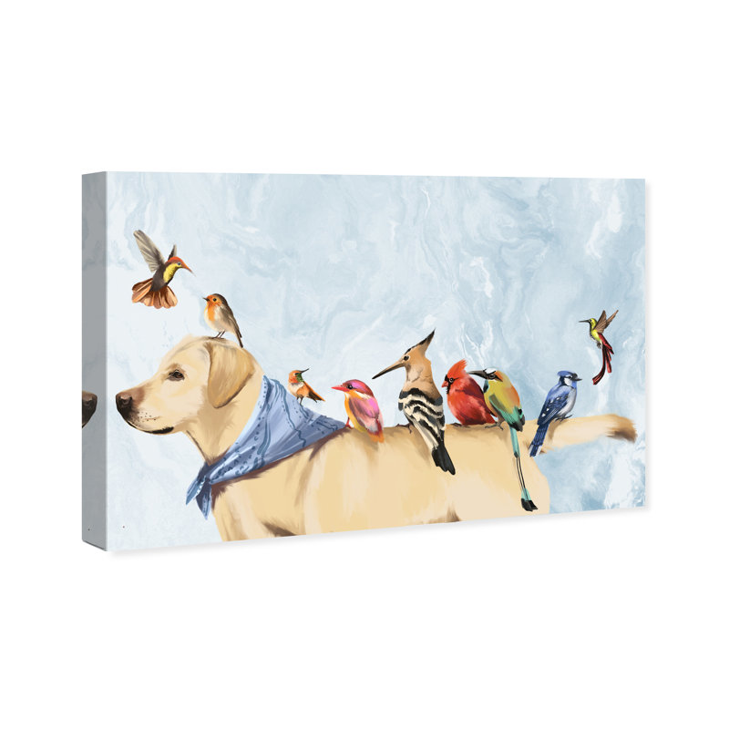 Oliver Gal " Animals Out In The Field, Modern & Contemporary Brown " by Oliver Gal, Wrapped Canvas, 16" H x 24" W x 1.5" D