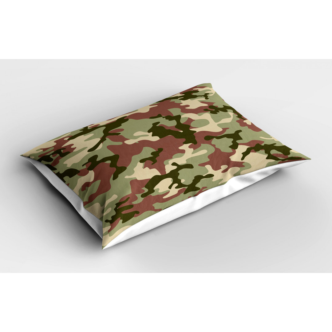 Camo Polyester Camouflage Sham Set Ambesonne