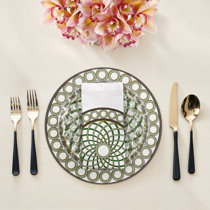 Timothy Corrigan Treillage Cotton Sateen Dinner Napkins, Gold