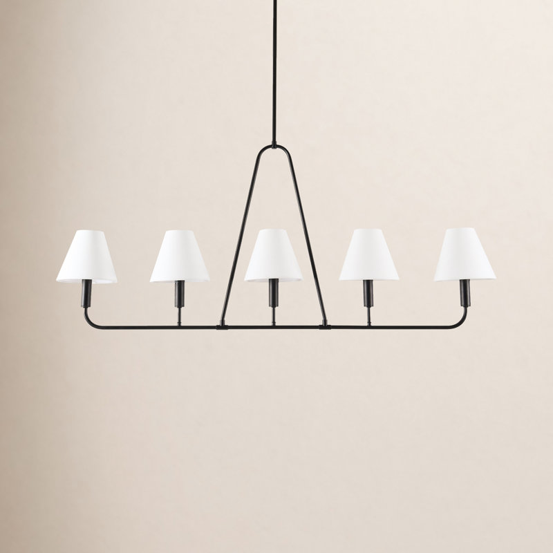 Iron 5-Light Chandelier, Noir mat