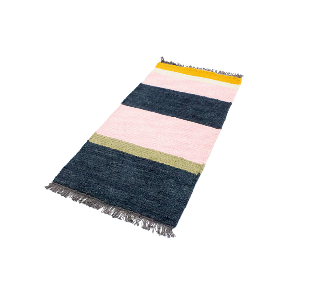 Gamelin Hand Hooked Blue Indoor/Outdoor Rug