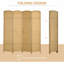 Paravent 4 panneaux, 5,6 pi de hauteur pour la maison. Thème en bois naturel avec motif tissé à la main. Cloison polyvalente. Structure fabriquée et sangles en polypropylène. Léger et pliable. Aucun assemblage requis