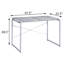 Élégante configuration de bureau industriel en gris et argent, plateau de table rectangulaire en bois robuste et stable en métal, support d'inspiration robuste pour surface d'écriture