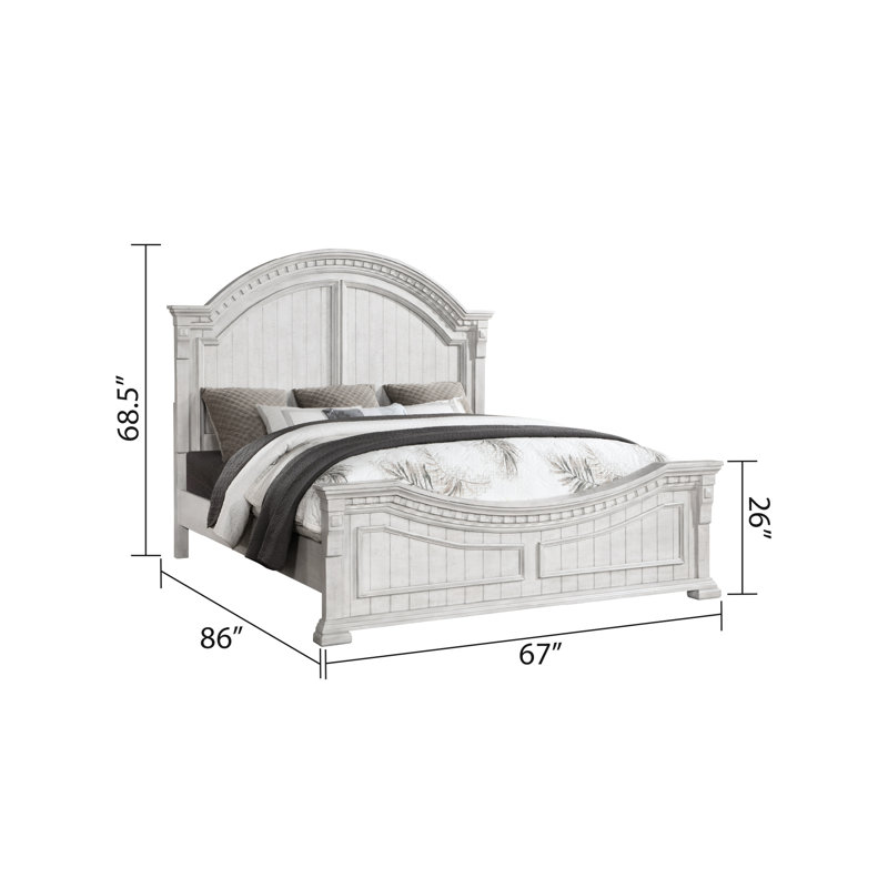 Grand lit transitionnel avec structure en bois massif et blanc manufacturé
