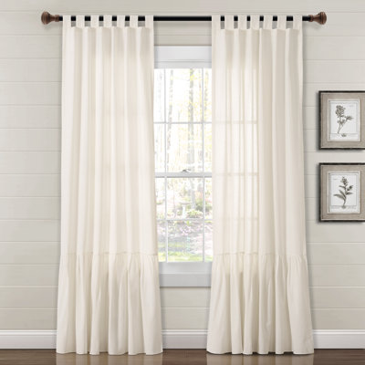 Linen Tassel Cotton Blend Sheer Curtain