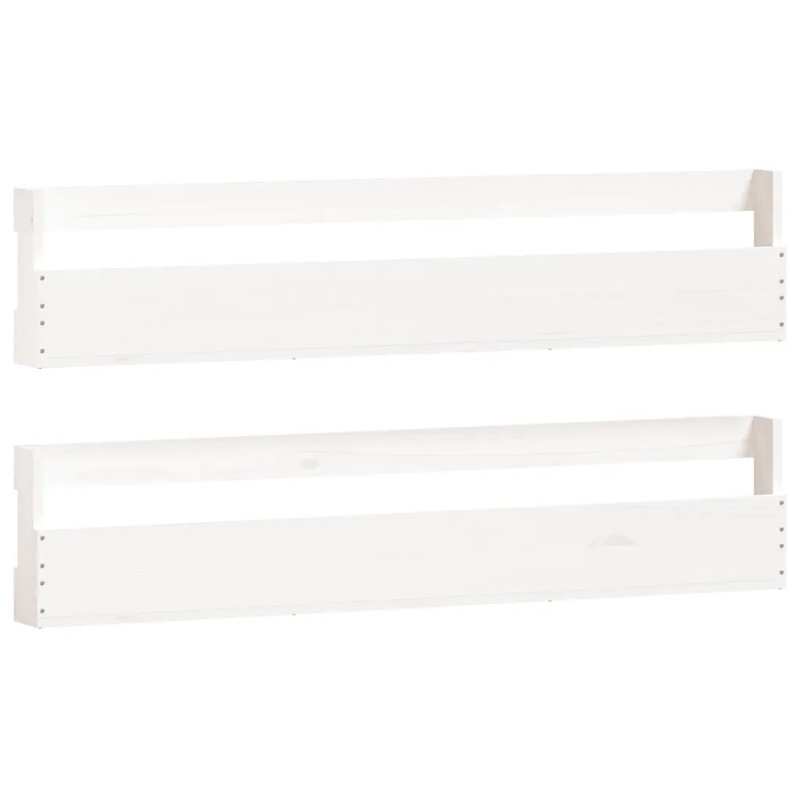 vidaXL Wall-mounted Shoe Racks White 110x9x23 cm Solid Wood Pine
