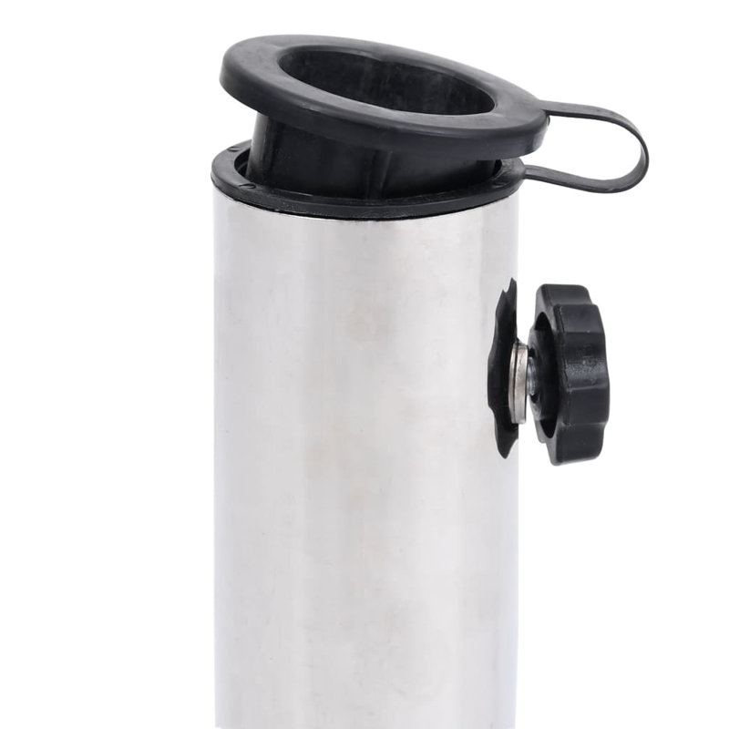 Gray Granite Wheeled Umbrella Base with Stainless Steel Tube
