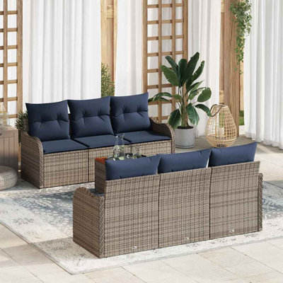Ensemble de canapé de jardin avec coussin 7 pièces vidaXL