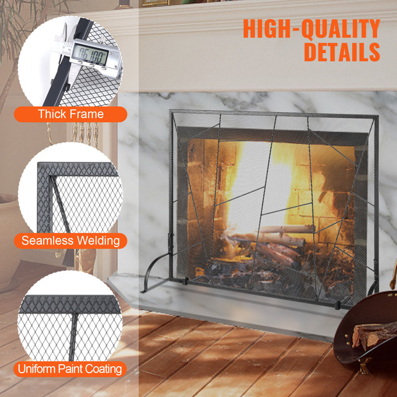 1 Panel Iron Fireplace Screen