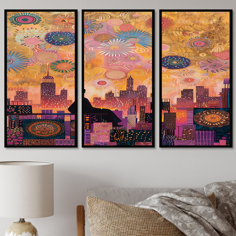 «Hadsell - New York City», ensemble de reproductions d'art mural, Cadre flottant noir, H 40 po x l 60 po x P 1 po