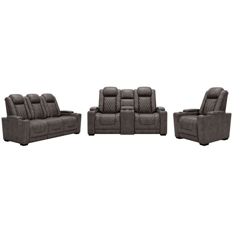 Ensemble de salon inclinable en similicuir 3 pièces Dornoffer