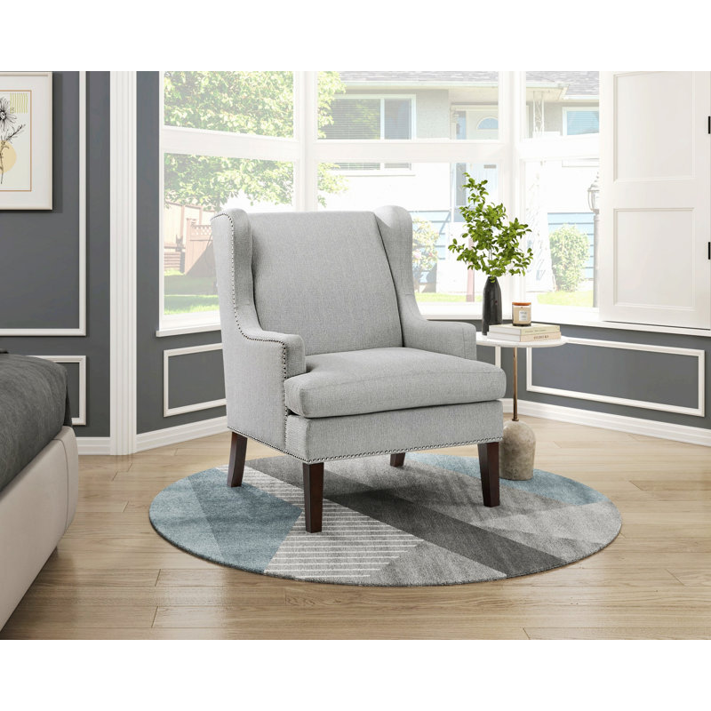 Chaise d'appoint avec garniture cloutée, chaise rembourrée pour le salon, chaise d'appoint simple pour la maison