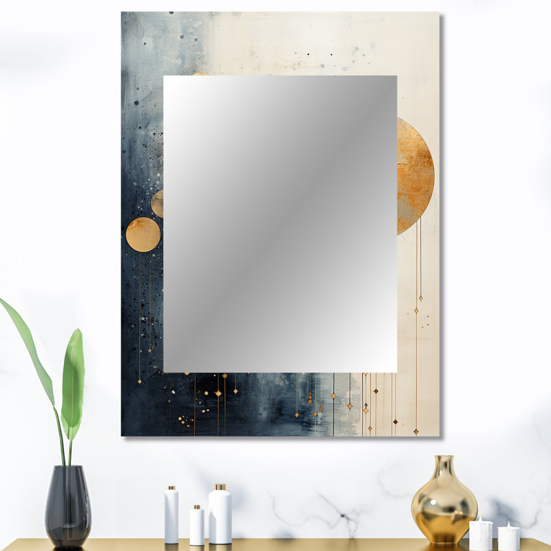 Minimalisme astrologie Collage grunge - miroir mural décoratif astrologie, miroir beige, impression d'art en métal
