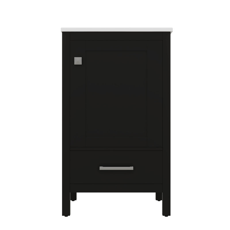 Meuble-lavabo moderne avec lavabo en céramique, Noir