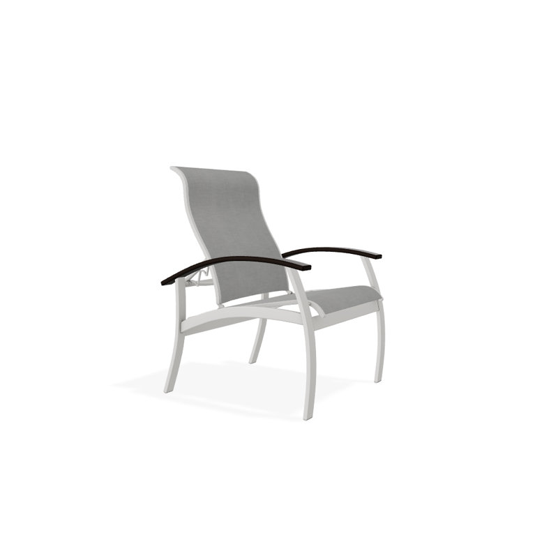Chaise de patio Askar, Noir, Alliage Sunbrella®, Neige texturée