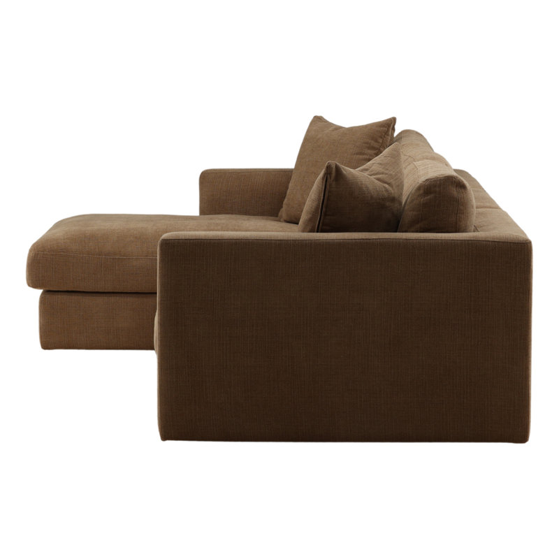 Erica Chaise Sectional Taupe, Left Hand Facing, Coco