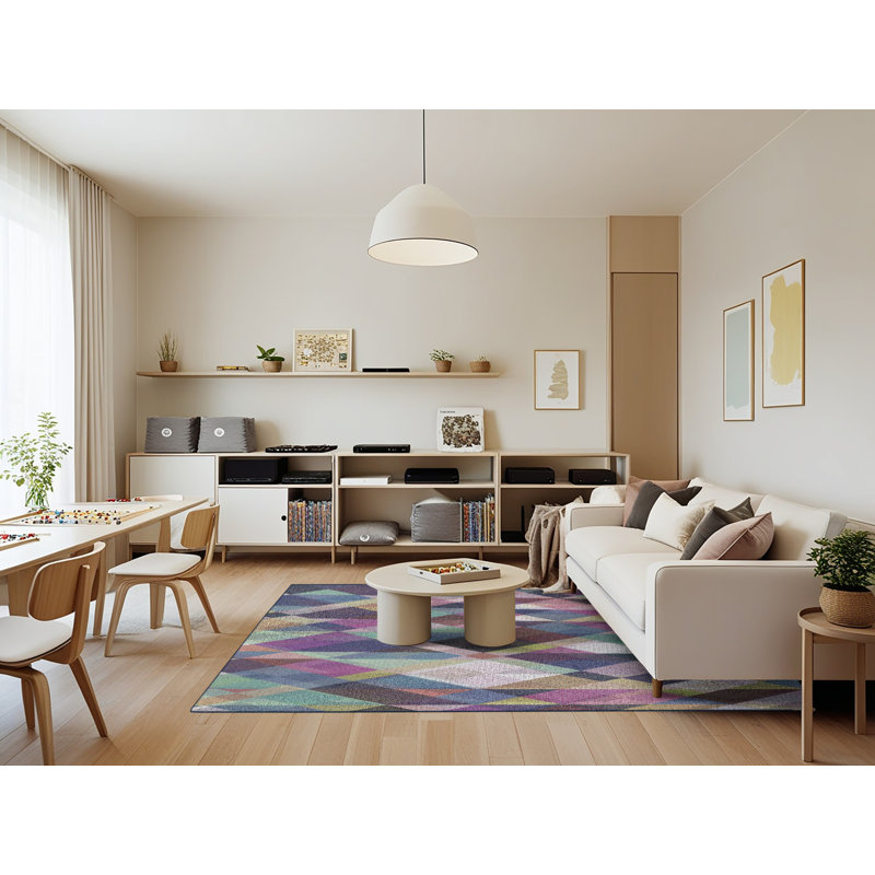 Geometric Indoor Rug, Rectangle 7' x 9'