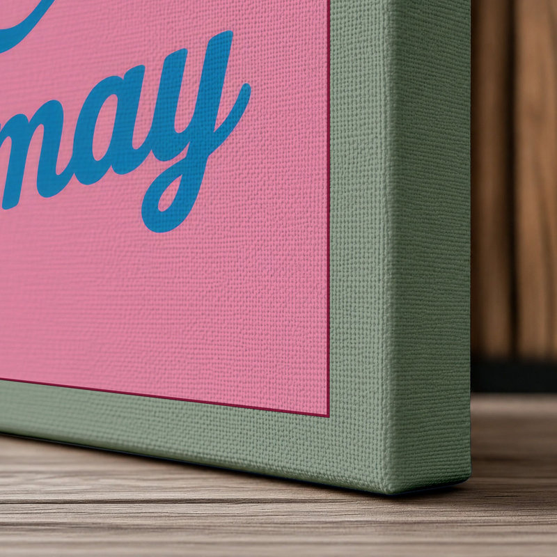 Dismay Typography - Wrapped Canvas, 24x16 - 61.0 x 40.6 cm, Sage Border
