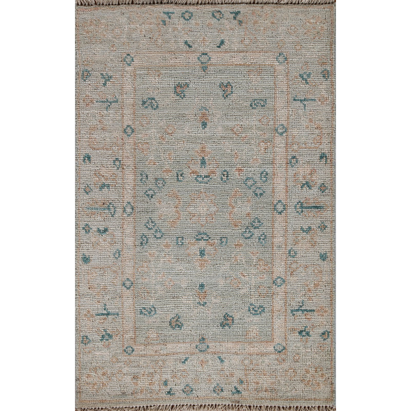 One-of-a-Kind 1'11" X 3'0" New Age Wool Area Rug in Grey