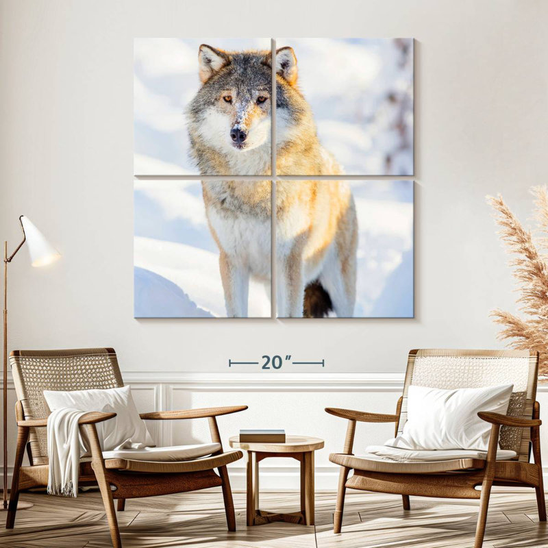 Brampt Winter Gray Wolf, 57" H x 57" W