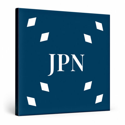 «Football» du Japon, monogramme de diamant de luxe - blanc, bleu marine, art mural sur toile