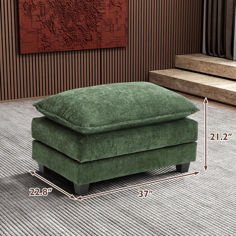 Repose-pieds George Chenille, Vert