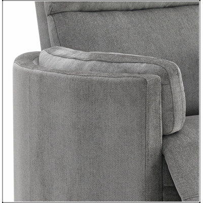 Sagen Charcoal Chenille  Glider Recliner with Swivel