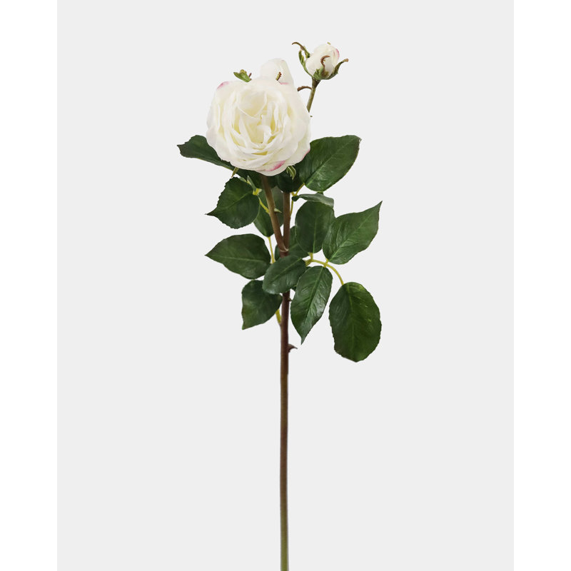 Real Touch Pink Rose 21.5", White