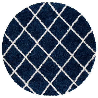 Tapis blanc / bleu marine Audwen