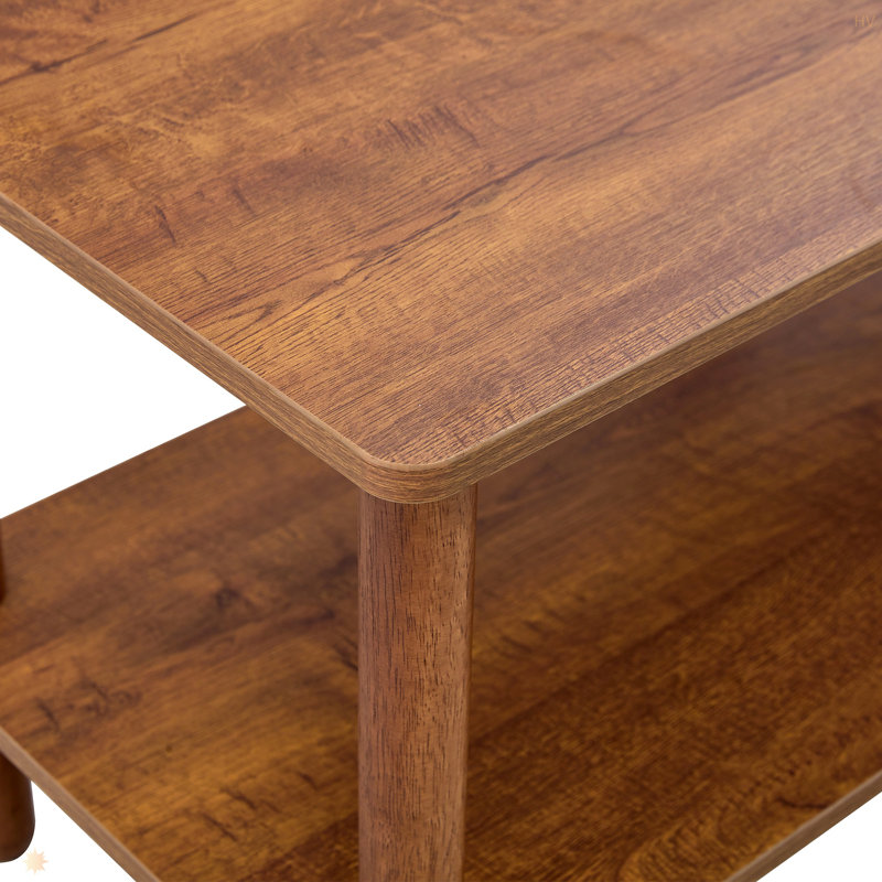 Coffee Table,Cocktail table,Living room table with Open Storage Shelf, Walnut Brown