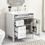 Meuble-lavabo de salle de bain 30 po, armoire contemporaine avec 2 tiroirs et tablettes de rangement cachées, accessoire tiroir fonctionnel, mobilier moderne-130431103
