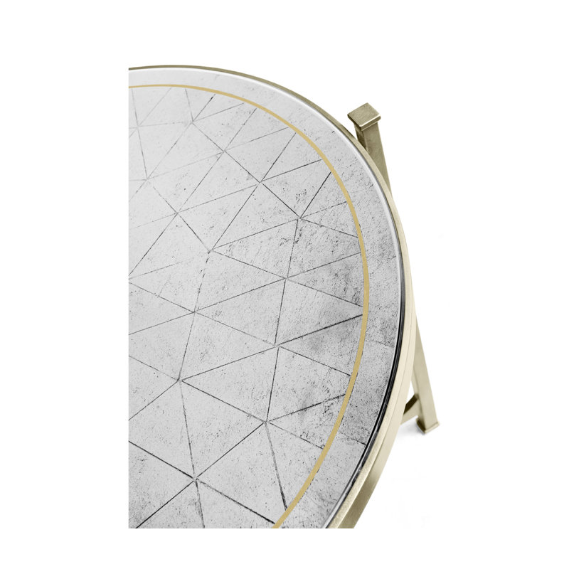 Luxe End Table, Gilded Iron, Genuine Sliver