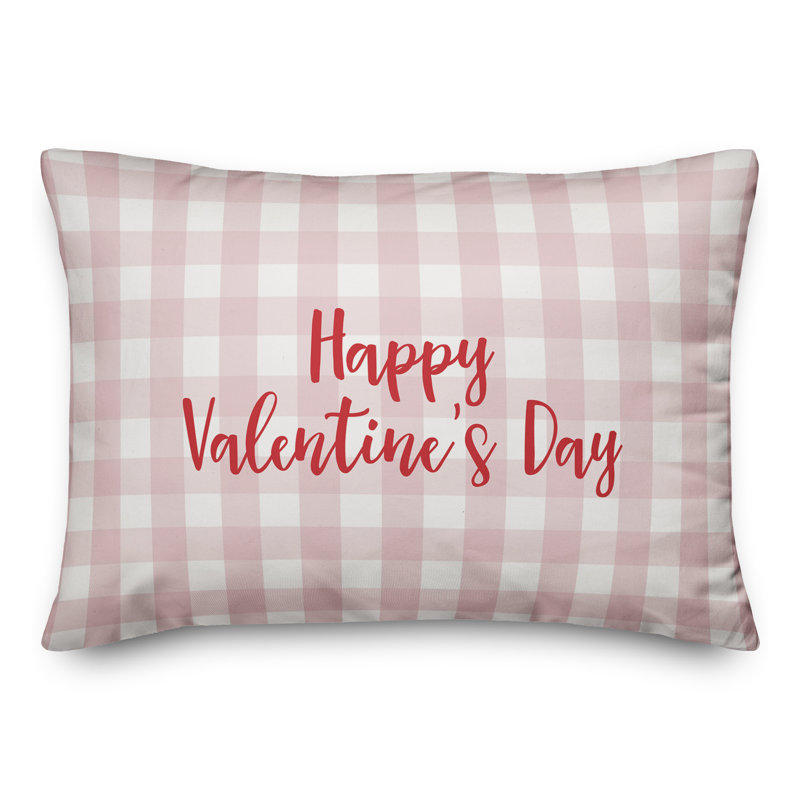 Plaid Throw Pillow, Red/Pink
